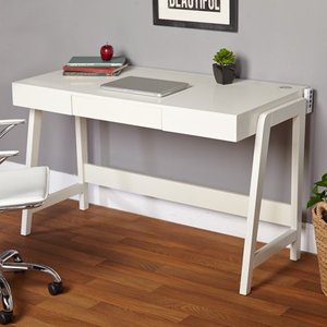 lot 11576 image: Simple Living Modernist Rectangular Tech Integrated Desk Retail $236.49 Retail $236.49