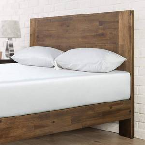 lot 11535 image: Zinus Tonja Platform Bed  Mattress Foundation  Box Spring Replacement  Brown, Queen