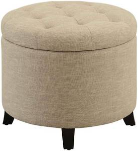 lot 11540 image: Convenience Concepts Designs4Comfort Round Ottoman, Tan $75 Retail