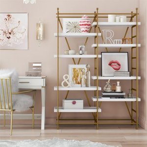 lot 11611 image: CosmoLiving Yves Metal Bookcase Etagere Retail $611.74 Retail $611.74