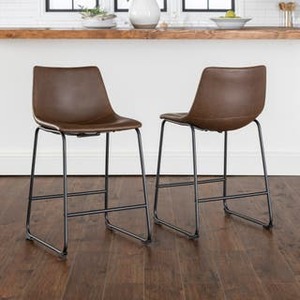 lot 11590 image: Carbon Loft Prusiner Faux Leather Counter Stool (Set of 2) Retail $161.99 Retail $161.99