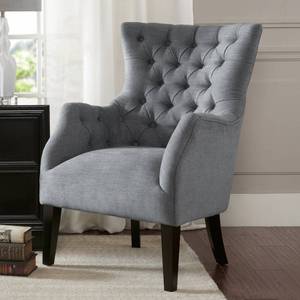 lot 11628 image: Madison Park Isa Grey Button Tufted Wing Chair Retail $375.49
