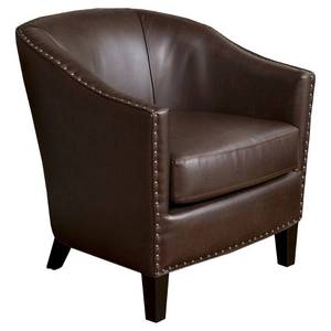 lot 11634 image: Austin Brown Bonded Leather Club Chair by Christopher Knight Home Retail $291.04