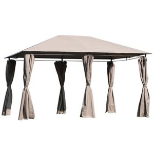 lot 11649 image: Outsunny 13 x 10 Steel Outdoor Patio Gazebo Pavilion Canopy Tent with Curtains Retail $207.99
