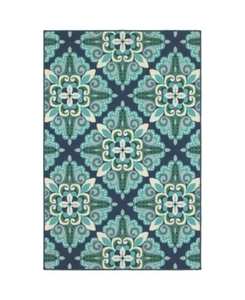 lot 11670 image: Addison Heights Mirmar Medallion BlueGreen Indoor-Outdoor Rug