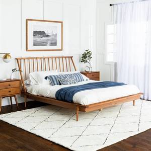 lot 11610 image: Carson Carrington Blaney King size Solid Pine Wood Spindle Bed Retail $363.99 Retail Stock photo color is wrong