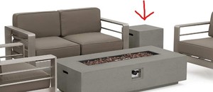 lot 11633 image: Cape Coral Outdoor Chat End Table with propane tank storage Christopher Knight