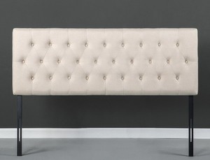lot 11615 image: Priage by Zinus Upholstered Modern Classic Tufted Headboard, Taupe Retail $118.99 Retail $118.99