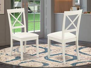 lot 11607 image: Set of 2 Boston Xback chair with wood seat Cream Retail Value $163.08