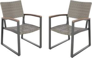 lot 11577 image: Christopher Knight Home 305236 Aubrey Outdoor Dining Chairs (Set of 2), Gray Retail value $479.99