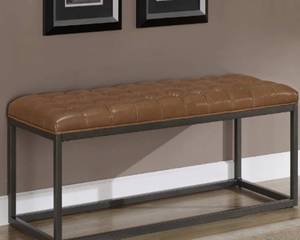lot 11606 image: Strick & Bolton Healy Brown Leather Tufted Bench