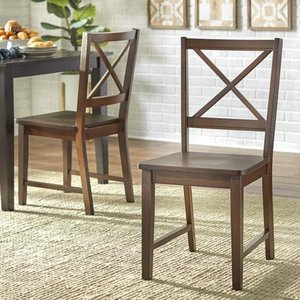 lot 11697 image: Virginia Cross-Back Chair, Set of 2, Espresso
