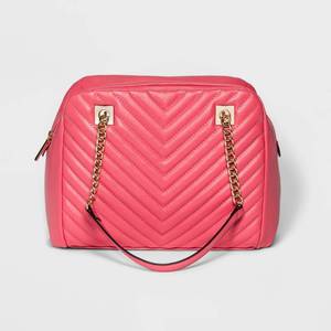 lot 11710 image: New with tags $35 Womens Quilted Satchel - A New Day Pink