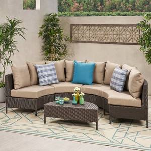 lot 11689 image: Newton curved sectional wicker outdoor couch 2 SECTIONS ONLY