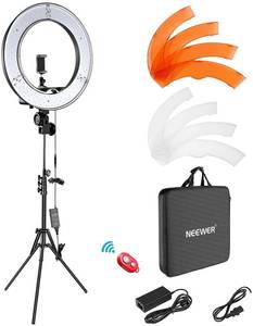 lot 11707 image: Neewer Pro Ring Light Kit18 55W 5500K LED Ring Light, with Foldable Light Stand and Carrying Bag