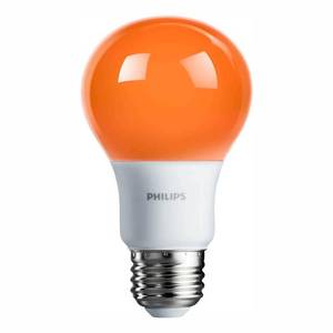 lot 1131 image: Philips LED Light Bulb, A19, Orange, 60 WE