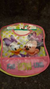 lot 1166 image: Disney Minnie Mouse Baby & Toddler Bibs 2 Pack Water Resistant