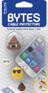 lot 1213 image: Tzumi - Bytes Connector Plug Protector (2-Pack) - SunglassesPoop Emoji