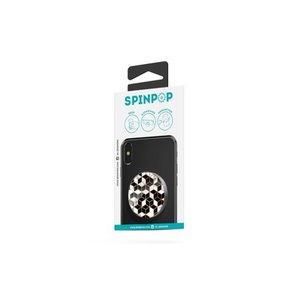 lot 1217 image: Spinpop Collapsible Grip And Kickstand For Phones And Tablets - Marble Geometry (Marble Black Geo)