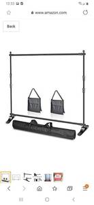 lot 2359 image: Emart 10 x 8ft (W X H) Photo Backdrop Banner Stand - Adjustable Telescopic Tube Trade Show Display Stand, Step and Repeat Frame Stand for Professional Photography Booth Background Stand Kit