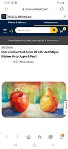 lot 2364 image: Oversized Comfort Series 20x36 Antifatigue Kitchen Mats (Apple & Pear)