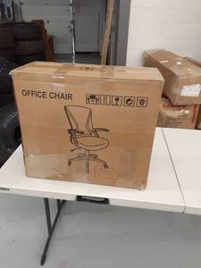 lot 2370 image: KOLLIEE Mid Back Mesh Office Chair Ergonomic Swivel Black Mesh Computer Chair Flip Up Arms With Lumbar Support Adjustable Height Task Chair