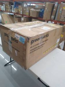 lot 2381 image: Greenworks 19-Inch 40V Cordless Lawn Mower with Extra Blade, Battery & Charger Not Included 2501302