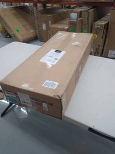 lot 2391 image: AmazonBasics 4-Shelf Shelving Storage Unit on 3 Wheel Casters, Metal Organizer Wire Rack, Black (36L x 14W x 57.75H)