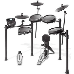 lot 2426 image: Alesis Drums Nitro Mesh Kit  Eight Piece All Mesh Electronic Drum Kit With Super Solid Aluminum Rack, 385 Sounds, 60 Play Along Tracks, Connection Cables, Drum Sticks & Drum Key included