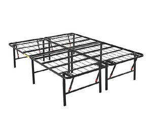 lot 2436 image: Amazonbasics Foldable Metal Platform Bed Frame Queen Size, Tool Free Assembly