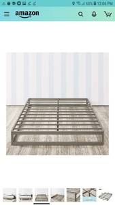 lot 2439 image: Mellow Full Best Price 9 Metal Platform Bed Frame Wheavy Duty Steel Slat No