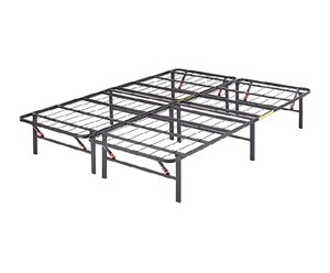lot 2444 image: Amazonbasics Foldable Metal Platform Bed Frame Queen Size, Tool Free Assembly