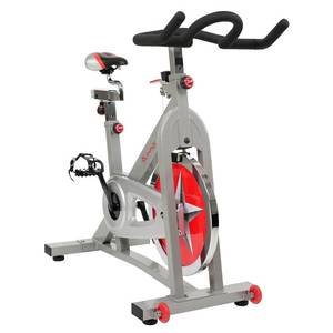 lot 2450 image: Sunny Health & Fitness SF-B901 40lb Flywheel Chain Drive Pro Indoor Cycling Exercise Bike