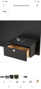 lot 2461 image: 2 nightstands for floating headboard NO HEADBOARD INCLUDED