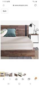 lot 2465 image: Zinus - Brock - Metal and Wood Platform Bed Frame  Mattress Foundation with Wood Slat Support  No Box Spring Needed  Easy Assembly, Twin