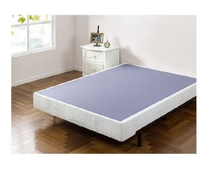 lot 2474 image: Zinus 4 Inch Low Profile Metal Box Spring With Wood Slats Queen