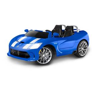 lot 2476 image: Kid Trax Dodge Viper SRT 12V Battery-Powered Ride-On Toy, Blue