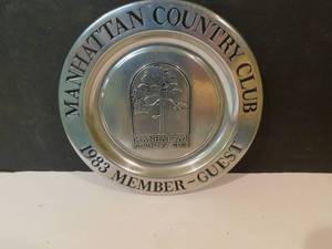 lot 8119 image: Manhattan CC Pewter Plate
