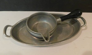 lot 8071 image: A Pewter Serving Cup And Dish