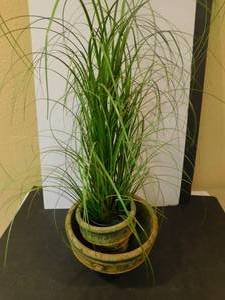 lot 8076 image: Two Planter Pots & Artifical Flowers