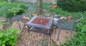 lot 8009 image: Outdoor Firepit & 2 Metal Chairs