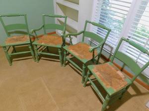lot 8023 image: Set of Wicker Bottom Chairs