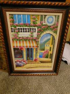 lot 8051 image: Framed Oil Canvas Painting