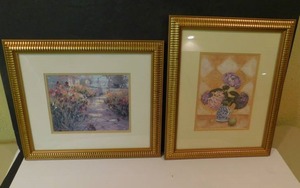 lot 8073 image: Pair of Gold Frame Pictures