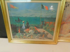 lot 8072 image: Gold Nostalgic Framed Prints (2 ea)
