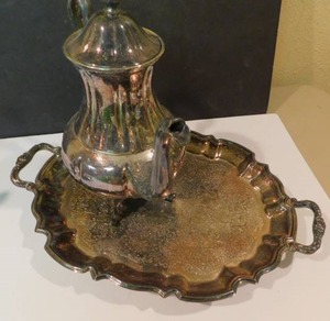 lot 8102 image: Large Silver Pitcher & Serving Tray