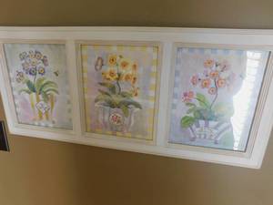 lot 9962 image: A Triple Wide Floweral Framing