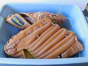 lot 9978 image: Container Full of Baseball Gloves