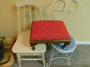 lot 8050 image: Two Chairs & Footstool