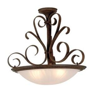 lot 75399 image: Lite Source LS-1053BRICK Variance Ceiling Lamp with Glass Shade, Brick